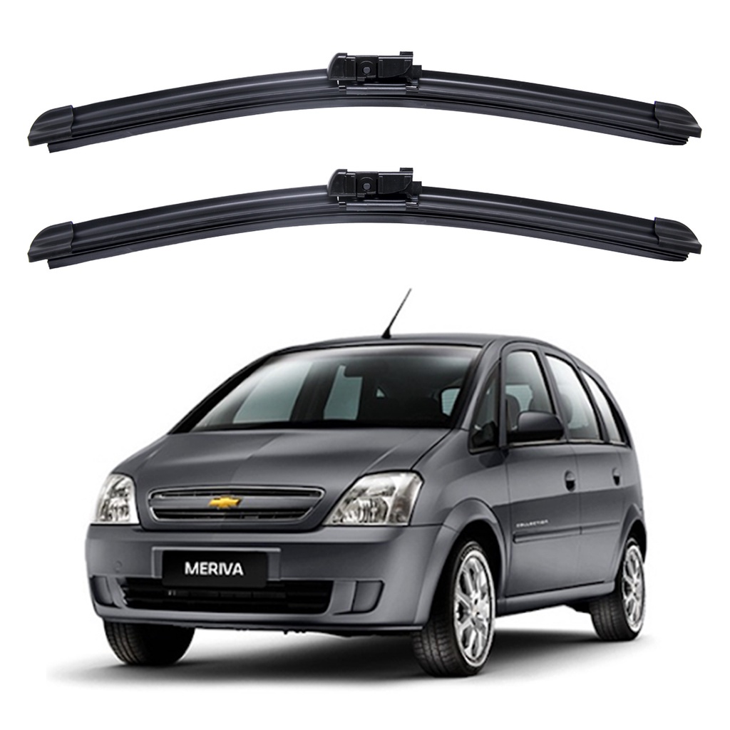 Par Palheta Limpador Para-brisa Dianteiro GM Para Carro Chevrolet Meriva 2002 A 2003 Kit