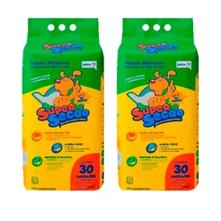 Kit 2un Tapete Higiênico Super Secão Para Cachorro 30 Unidades