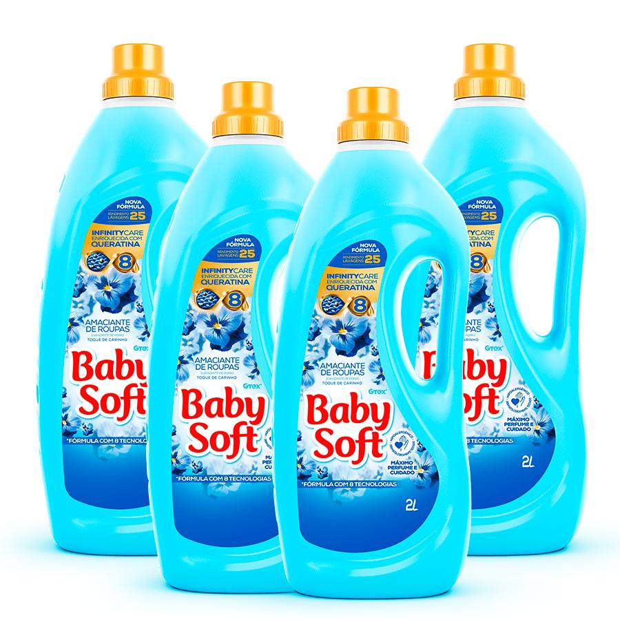Kit 4 AMACIANTE BABY SOFT TQ CARINHO 2L (Azul) em Oferta na Shopee