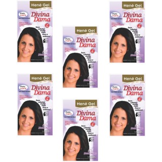 Hene De Cabelo Preto Divina Dama Pouch 180G KIT C/6 Unid