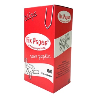 Clips para Papel Galvanizado 6/0 com 220 unidades Fix Paper em Oferta na Shopee