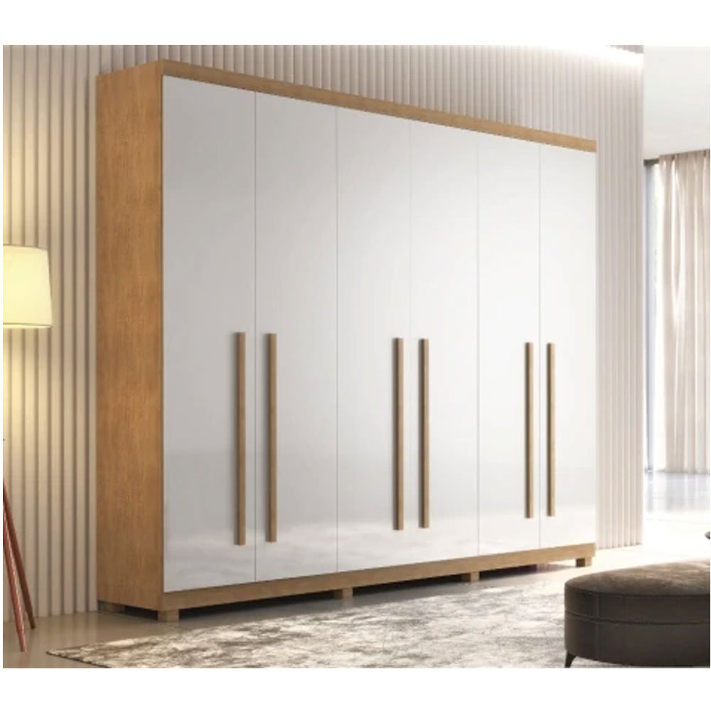Guarda Roupa Rufato 6 Portas 4 Gavetas Bahia com Pés em Oferta na Shopee
