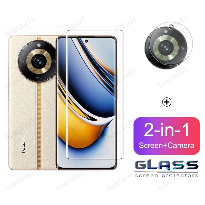 Película Protetora De Vidro e Câmera 9D 2 Em 1 Para Realme 11 Pro+ 5G 11 10 9 + 8 5G C53 C55 C33 C30 C30s
