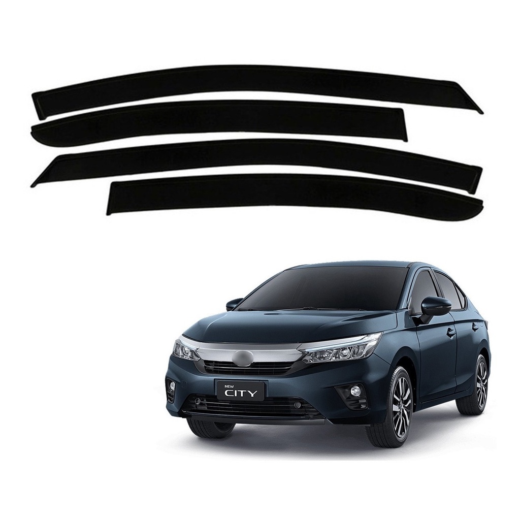 Calha De Chuva Defletor Honda City Hatch Sedan 2022 A 2023 4 Portas Fume Tiger HD7906