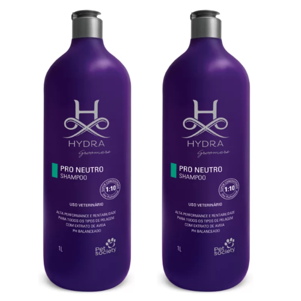 02 Hydra Pro Shampoo Neutro 1litro 1:10 Pet Society em Oferta na Shopee