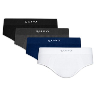 Kit com 4 Cuecas Slip Micromodal sem Costura Lupo