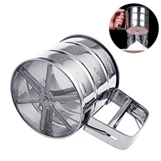 Polvilhador Peneira De Farinha Aço Inox Com Gatilho