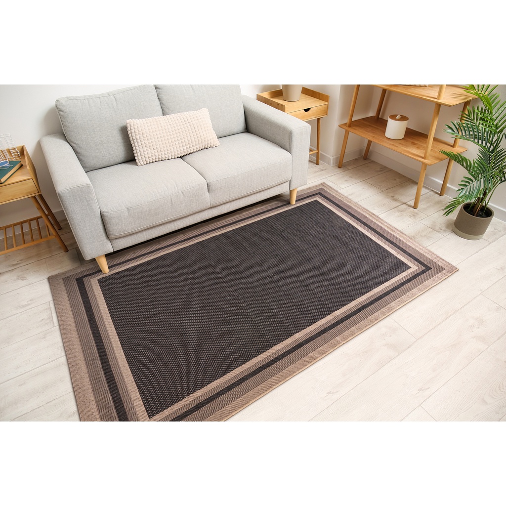 Tapete Para Sala Sisal Antiderrapante Antialérgico Eco Nature Moldura J Serrano 250x300 Bege Chumbo