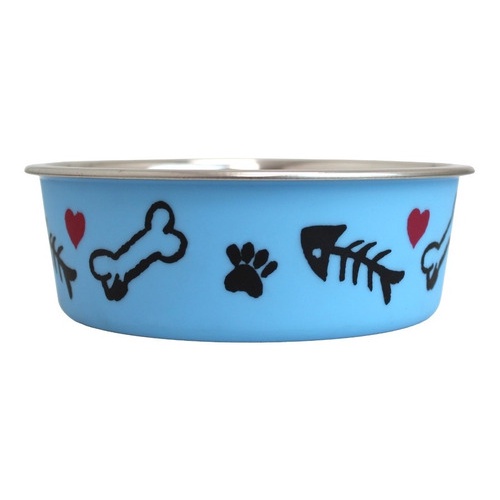 Comedouro Inox Emborrachado P/Cães E Gatos M Germanhart - Pets