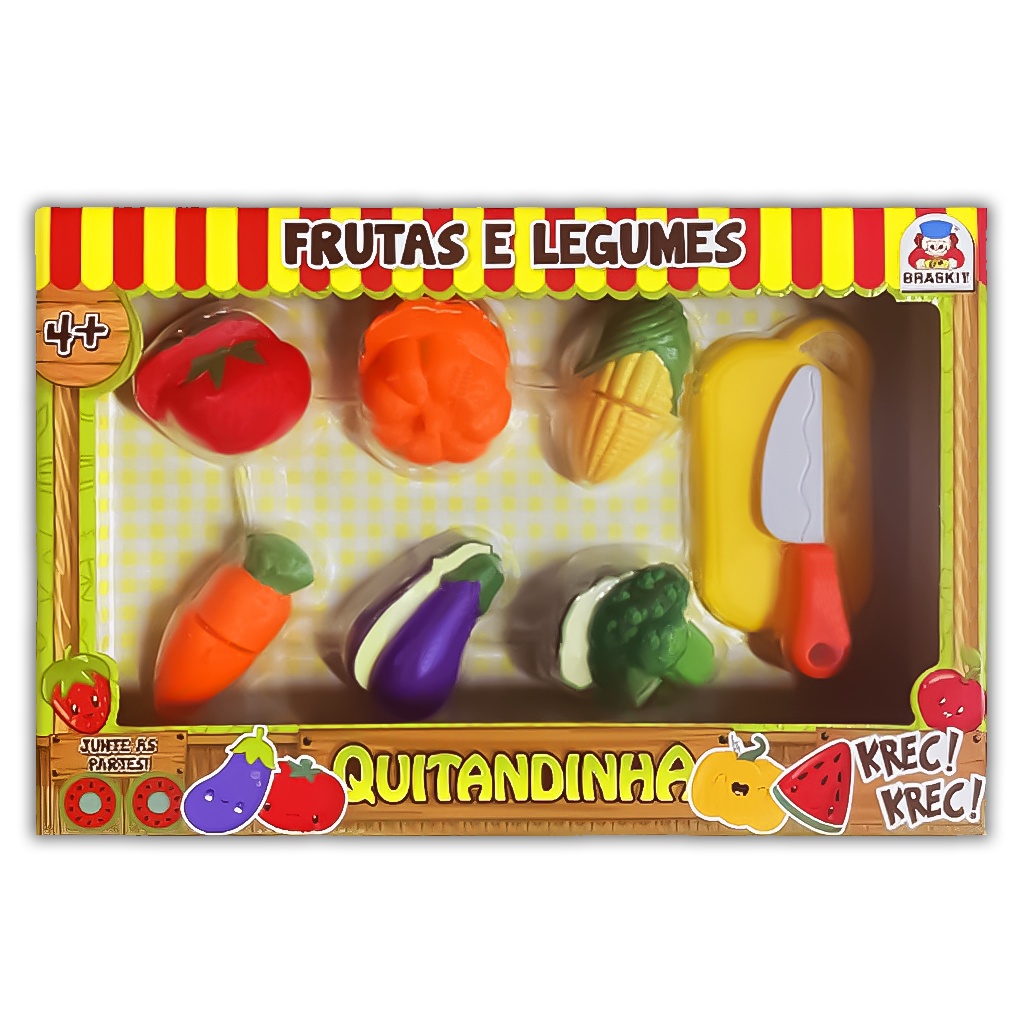 Kit Fruta E Legumes Quitandinha Com 8 Itens 9006 - Braskit em Oferta na Shopee