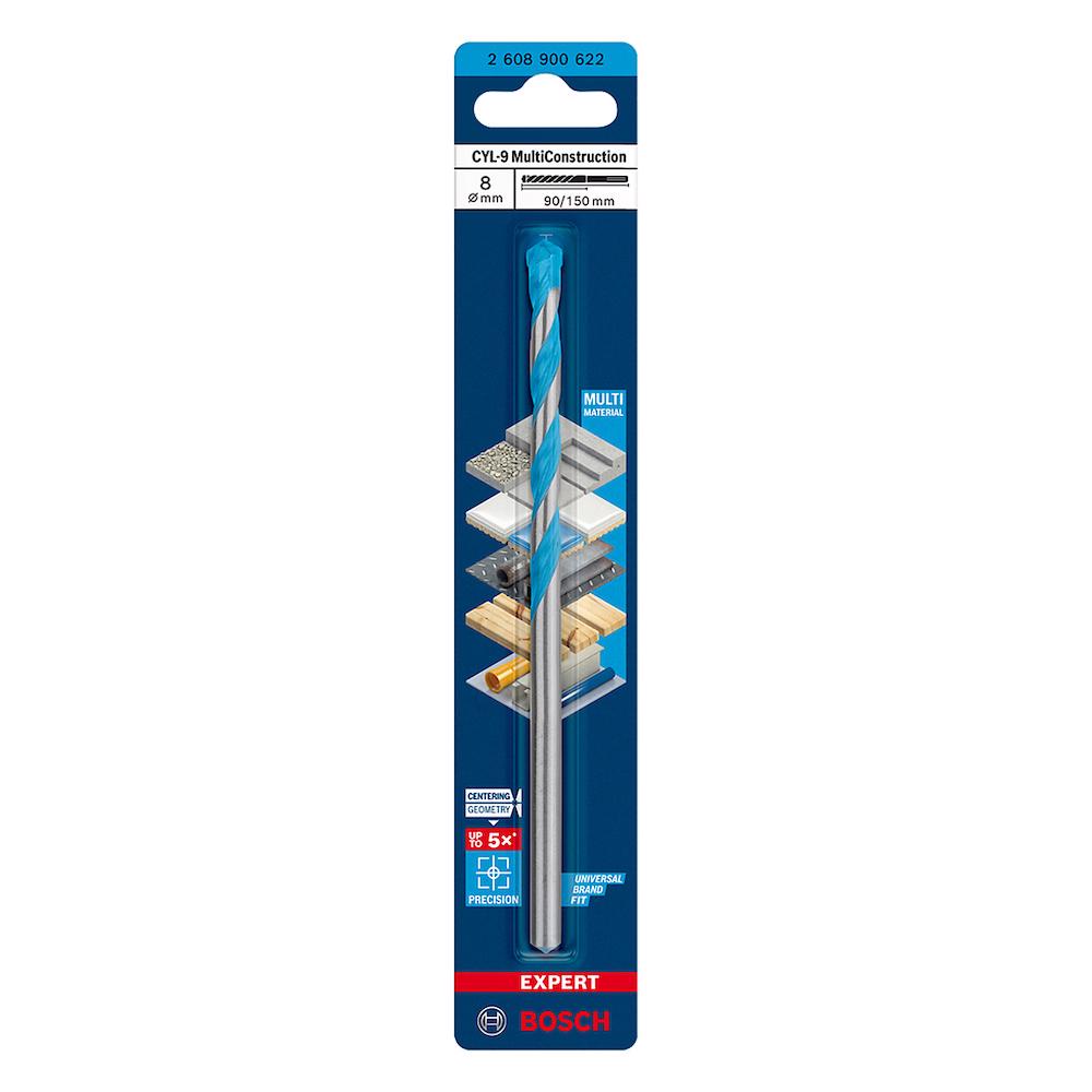 Broca Bosch EXPERT CYL-9 MultiConstruction Diâmetro8 x 90 x 150 mm