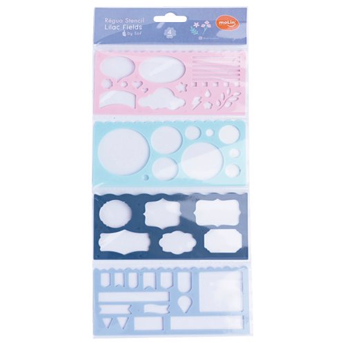 Kit 4 Réguas Stencil Lilac Fields MOLIN