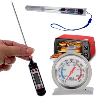 Kit Termômetros Culinários Espeto Agulha Digital + Forno Analógico Aço Inox 300° Líquidos e Sólidos em Oferta na Shopee