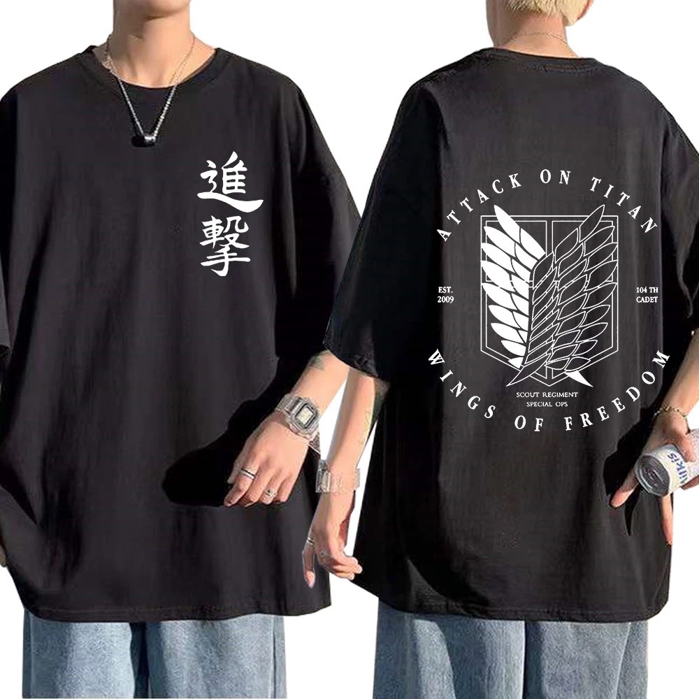 Camiseta Attack On Titan Anime Indie Oversize Style
