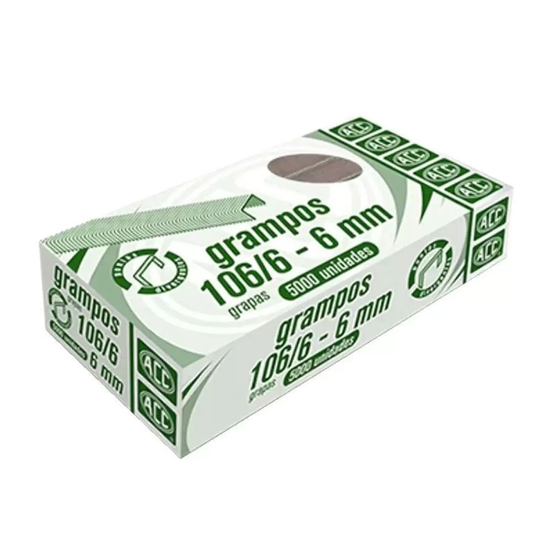 Grampo galvanizado 106/6 com 5000 unidades ACC