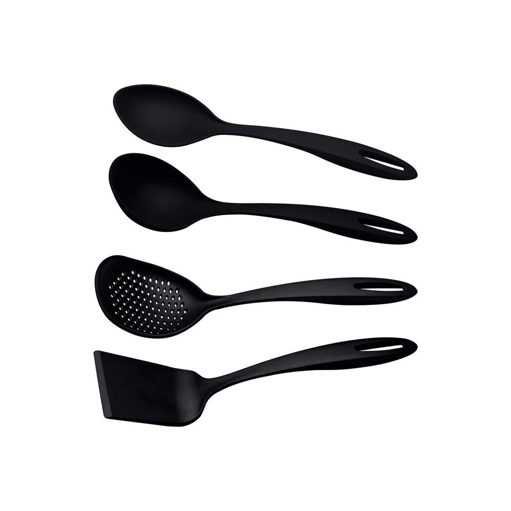Jogo de Utensílios Ability em Nylon Preto 4 Peças - Tramontina em Oferta na Shopee