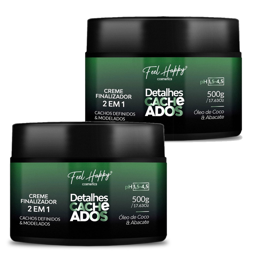 Creme e Finalizador 2x1 Detalhes Cacheados 500g Feel Happy