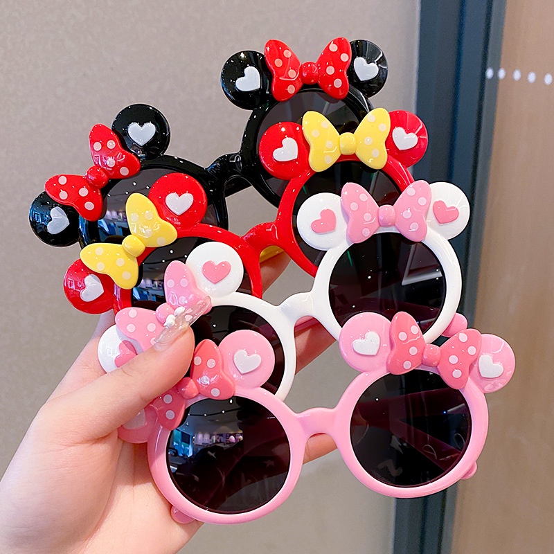 Anime Mickey Mouse Óculos De Sol Kawaii Minnie Eyeglass Cartoon Crianças Guarda-Sóis De Verão Menino Brinquedos De