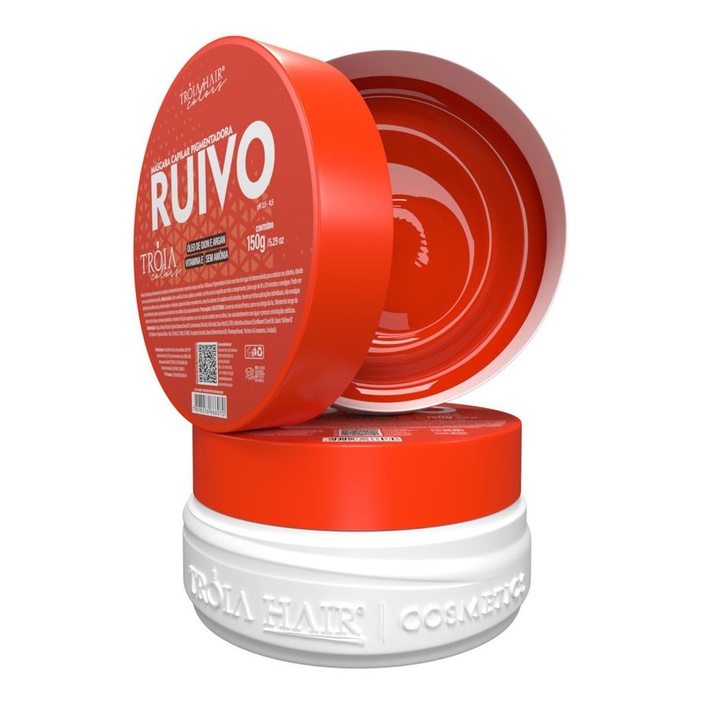 Máscara Capilar Pigmentadora Troia Colors Ruivo 150g Cor fantasia - Troia Hair
