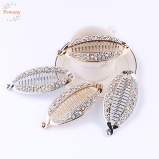Xixiwany1 Mulheres Moda Forma De Peixe Grampos De Banana Strass Barrettes Grampos De Cabelo Garras De Cabelo / Multicolor