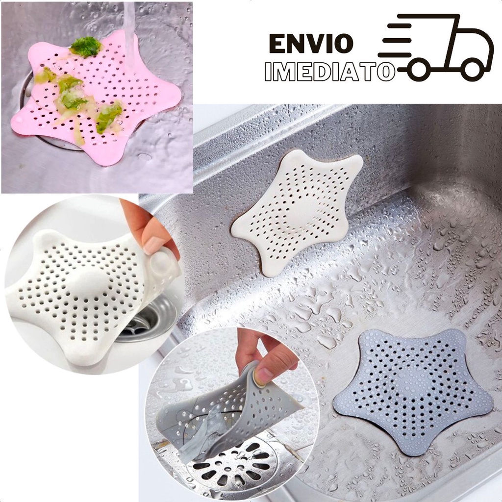 Ralo para Pia de Silicone Estrela Tampa Silicone Cozinha Banheiro Emborrachado