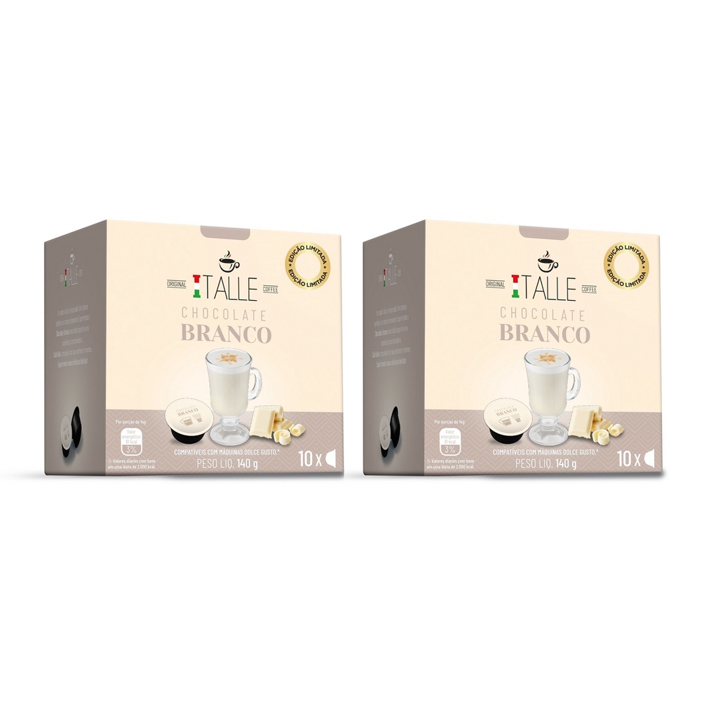 Chocolate Branco Dolce Gusto Capsulas Cafe Italle kit 2 em Oferta na Shopee