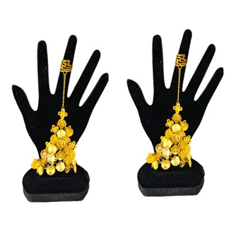 Par Pulseiras Com Anel Dourada Moedas Dança Do Ventre cigana indiana Fantasia