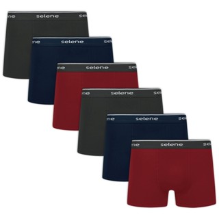 Kit com 6 Cuecas Modelo Boxer Plus Size Algodão Selene