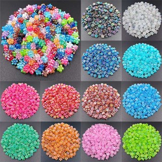 80pcs Pingente Acrílico Criativo De Flor Acrílica Trendy AB Multicolor Plum Blossom Beads 7mm Bijuteria Acessórios