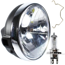 Farol completo YBR125 Factor 2009 a 2016 aro cromado com lâmpada