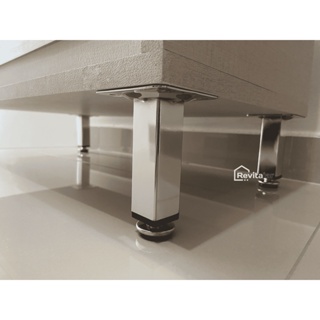 Pés Para Móveis 10cm, 15cm Regulável Quadrado Cromado em Oferta na Shopee