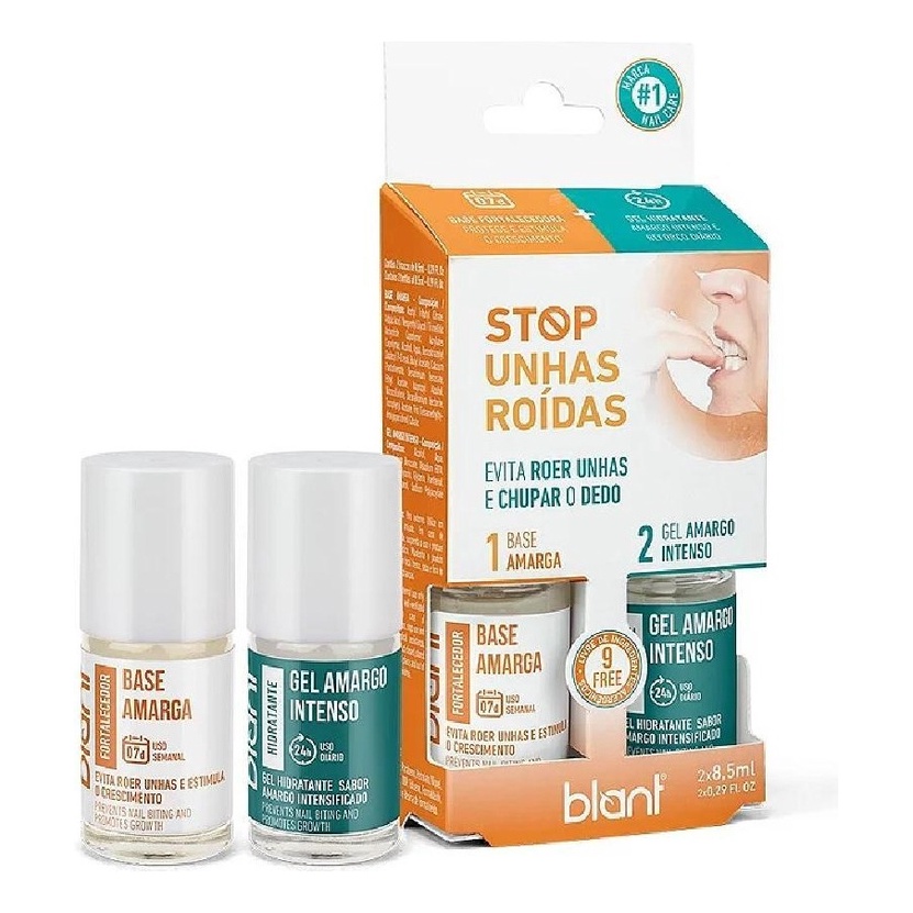 Blant Kit Stop Unhas Roidas Gel Amargo+Base Amarga