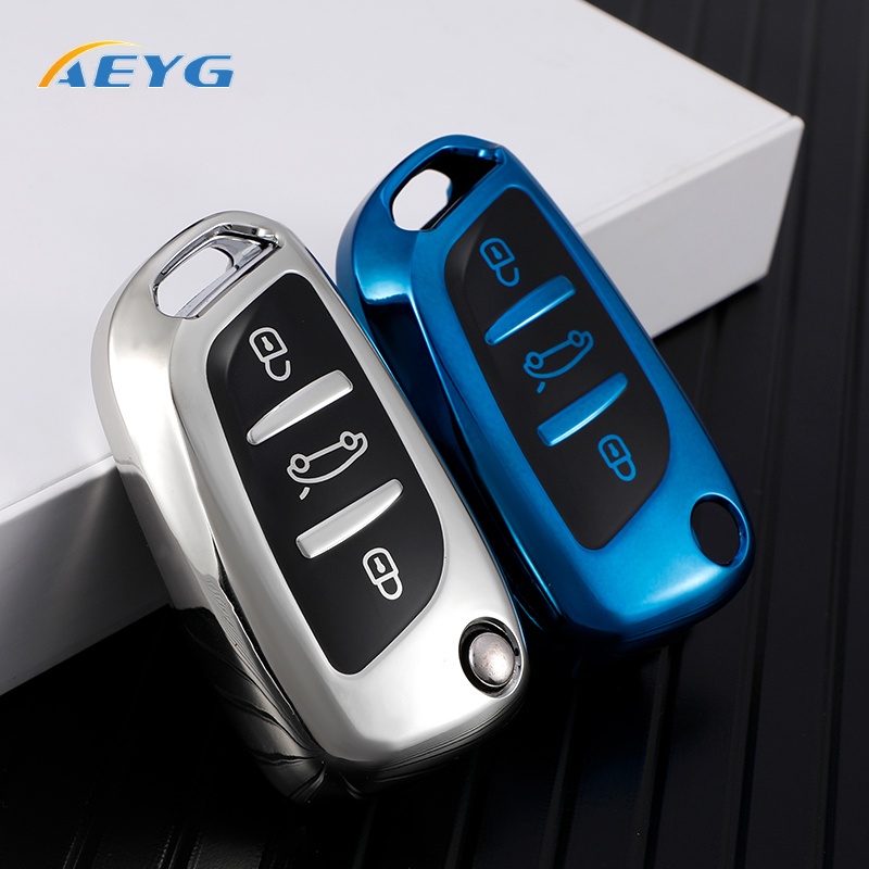 Capa Para Chave TPU Carro De Citroen C1 C2 C3 C4 C5 XSARA PICA Peugeot 306 407 807 DS DS3 DS4 DS5 DS6 Chaveiro Fob