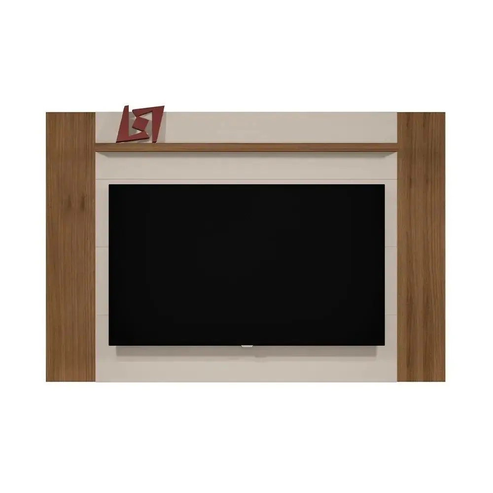 Painel Aurora Extensível para TV de até 60 Polegadas com LED Freijó Off White Linea Brasil