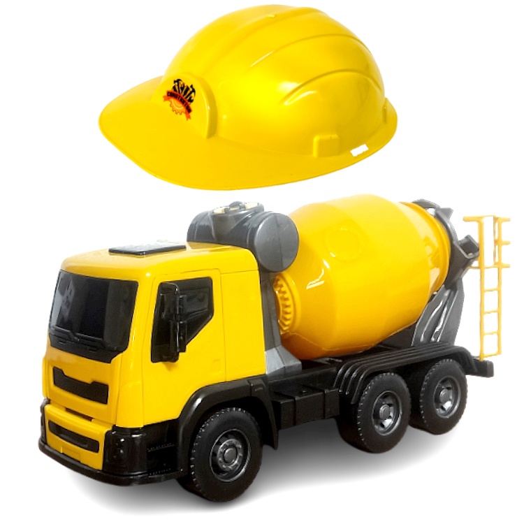 Caminhão Betoneira Brutale de Construção + Capacete Infantil