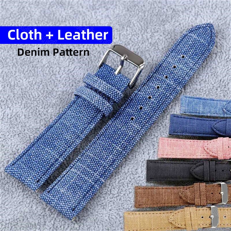 Bracelete De Nylon Vintage Retro Denim Para Relógio Faixa De Lona 10mm 12mm 14mm 16mm 18mm 20mm 22mm Pulseira Homens Mulheres Relógios Clássicos Acessórios