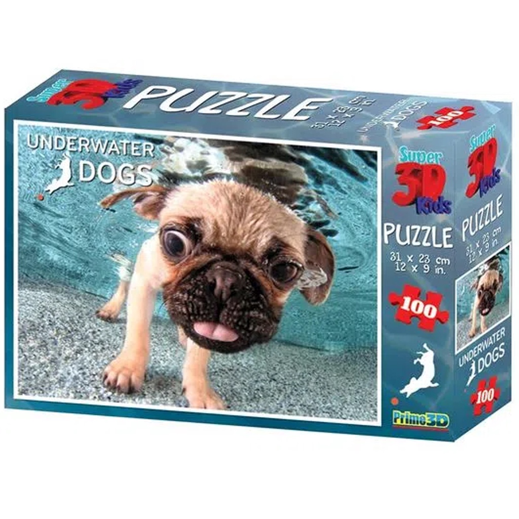 Jogo Quebra Cabeça Pug /100 Peças Brinquedo +5 anos Cachorrinho Multikids -  Br1050
