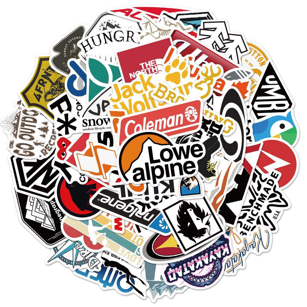 50 Pçs Esportes Ao Ar Livre Marca Logotipo Graffiti Adesivos Para Bagagem Caso Do Telefone Portátil Notebook Decalques C