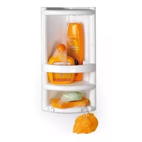 Porta a Shampo e Sabonete - Cantoneira Plastica - Xampo Shampoo Pratica Uso Diversos - Suporte de Canto de Parede Banheiro - PANAMI