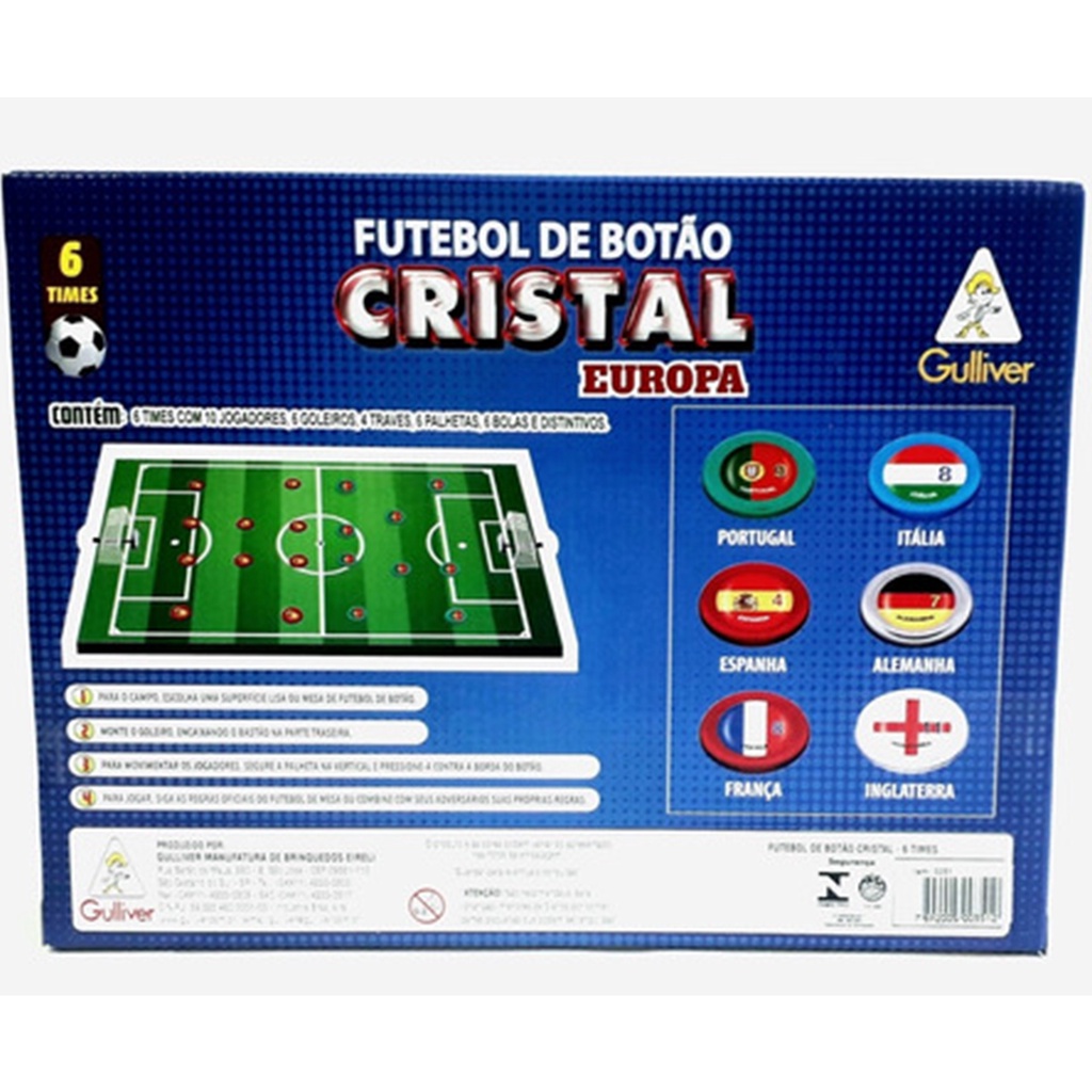 Kit 3x Futebol de Botão Cristal com 6 Times Europa Gulliver - 0350 · foto 2