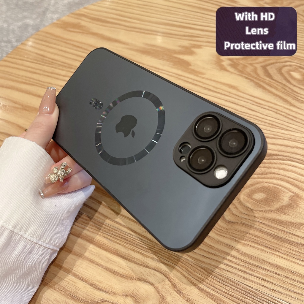 Para Magsafe Magnético De Carregamento Sem Fio AG Fosco Caso iPhone 16 15 14 13 12 11 Pro Max Com Proteção Lente Da Câme