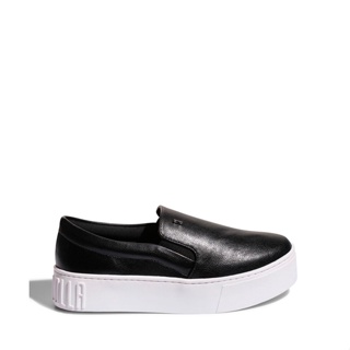 Slip On Santa Lolla Preto Couro Sola Alta em Oferta na Shopee