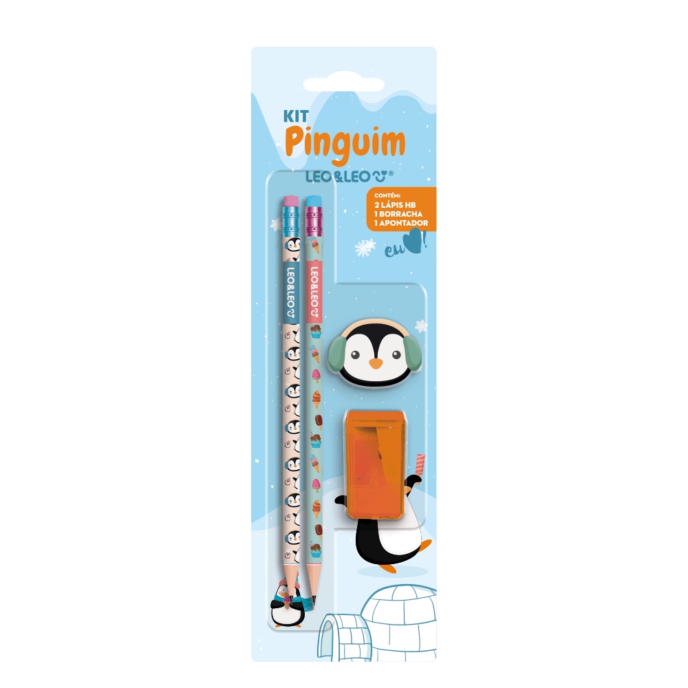 Kit Lápis Hb Pinguim 4 Itens Leo&leo em Oferta na Shopee