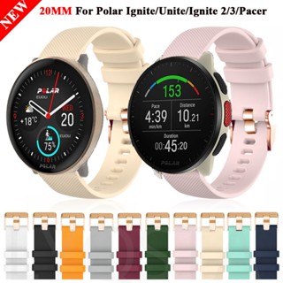 20mm Rose Gold Buckle Silicone Pulseira Para Polar Ignite/Unite Watch Strap Para Ignite 2/3 Pacer Pulseira Substituição Acessorie