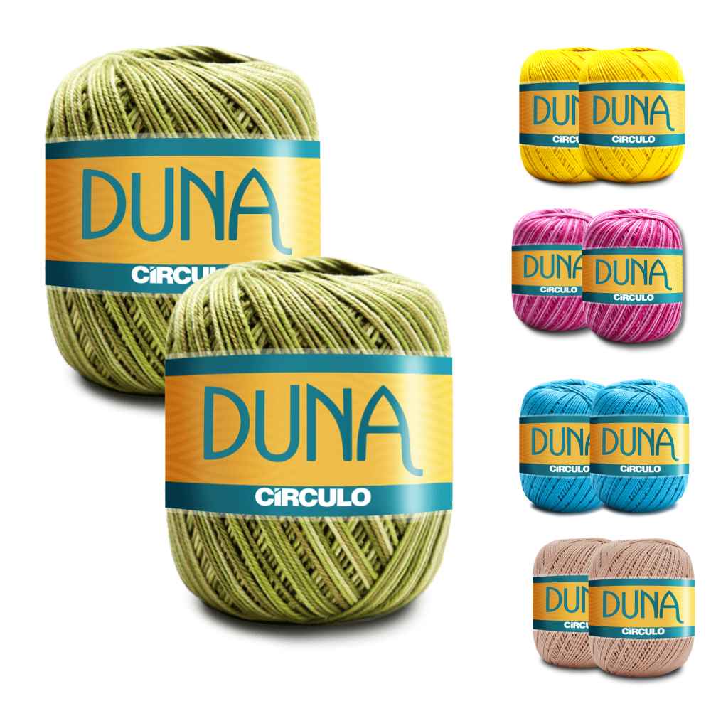 Kit 2 Linha Duna Círculo Crochê 100g - Cores Lisas e Mescladas