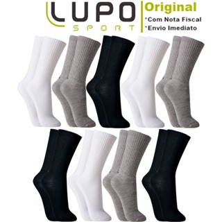 Kit 9 Pares de Meias Masculina Algodão Cano Longo Sport Lupo