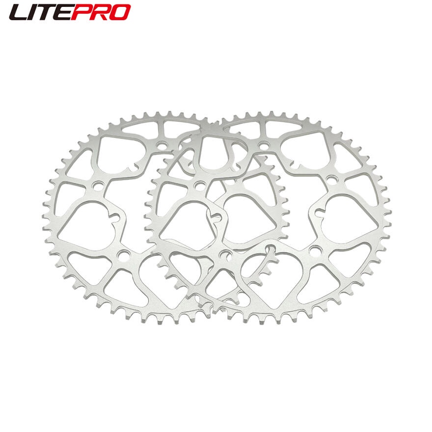 Litepro Para Brompton Bicicleta Pá Coroa 52 54T Dobrável Liga De Alumínio BCD130MM Roda Dentada Prata