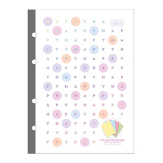 Bloco para fichário colegial sem pauta Happy Colors 4 furos 80 fls Tilibra