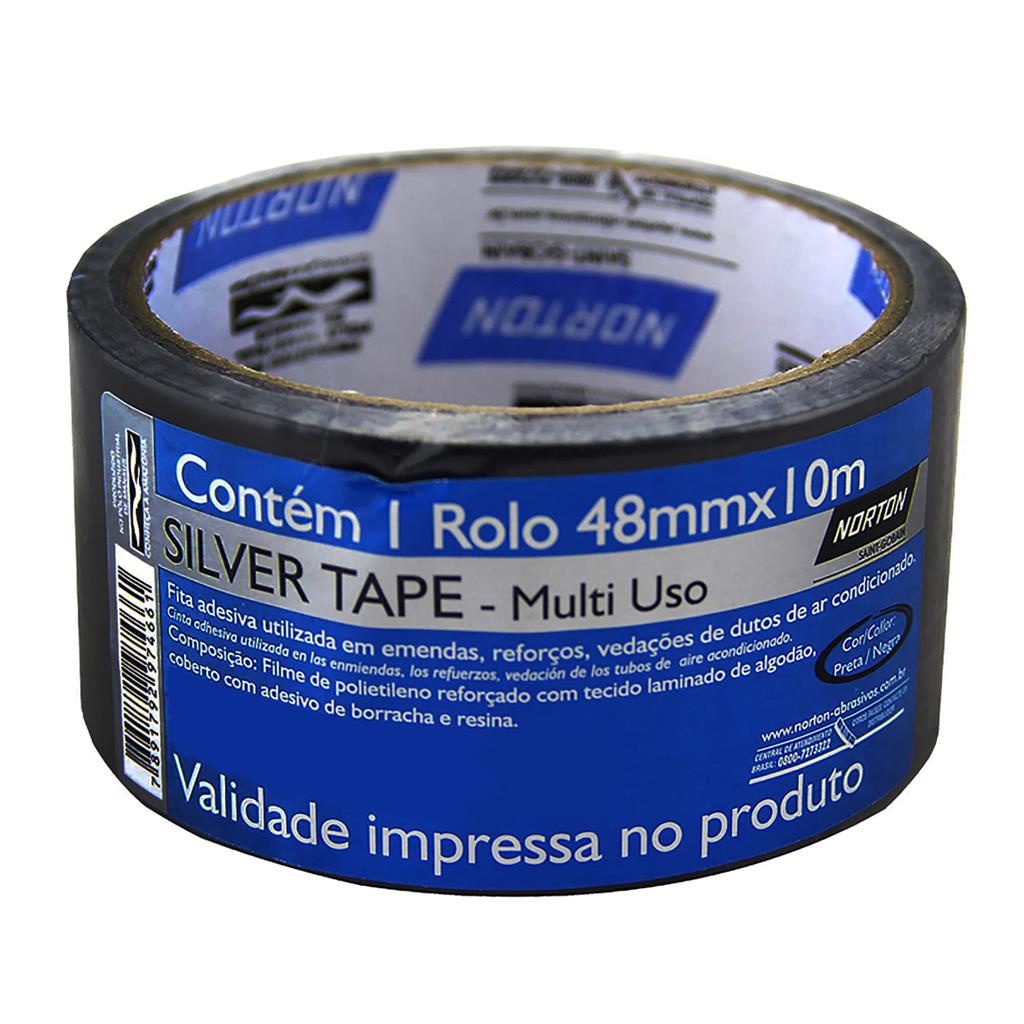 Fita Silver Tape 48mmx10m Interna/Externa Preto Norton em Oferta na Shopee
