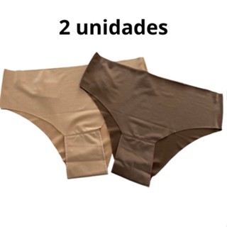 KIT 2 Calcinhas Corte a Laser Cós Alto sem Costura Tangão Básica Lingerie